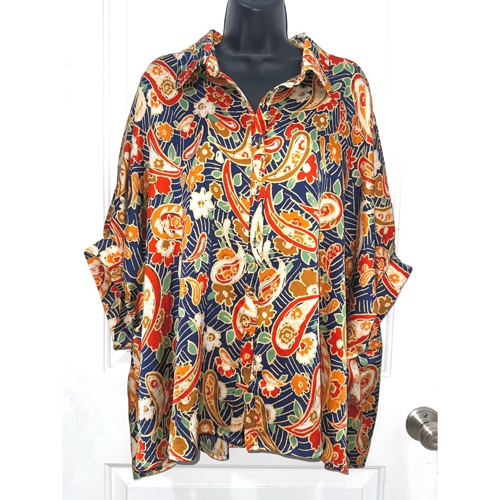 EE:Some Floral Paisley Print Women's Top - Multicolor - Picture 2 of 7